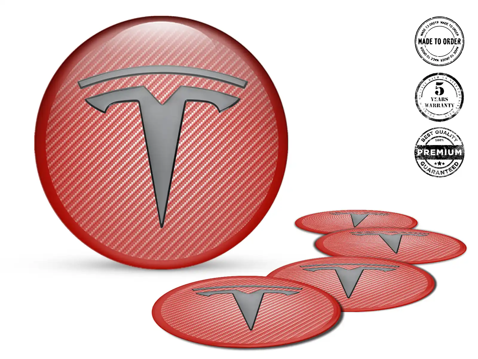 Tesla Silikonaufkleber Stil Gewölbte Felgenembleme